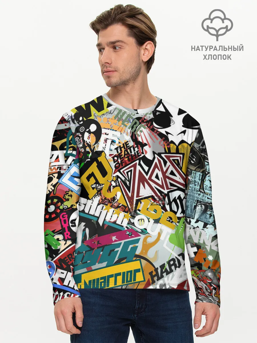 Мужской лонгслив базовый / Стикеры