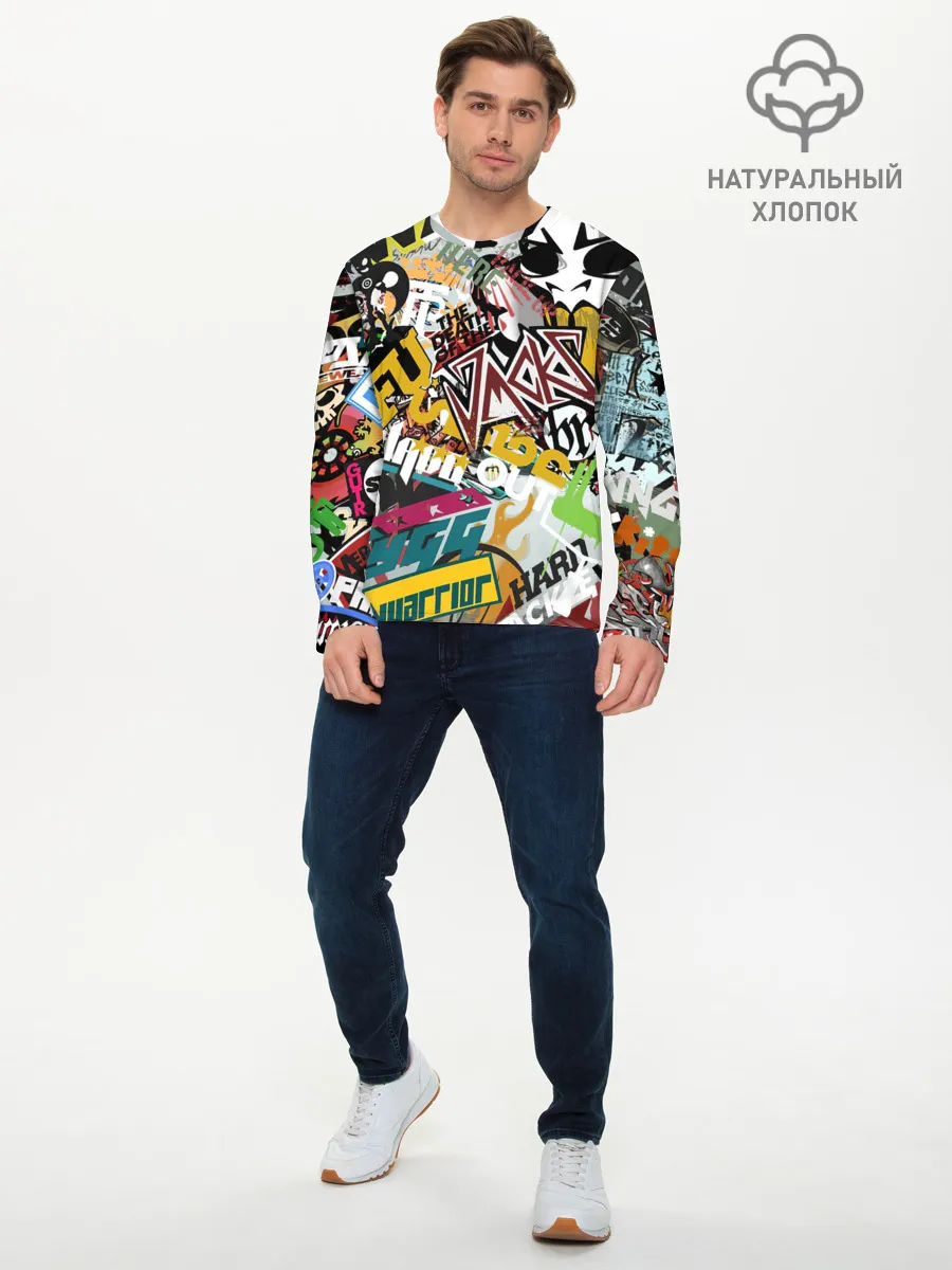 Мужской лонгслив базовый / Стикеры