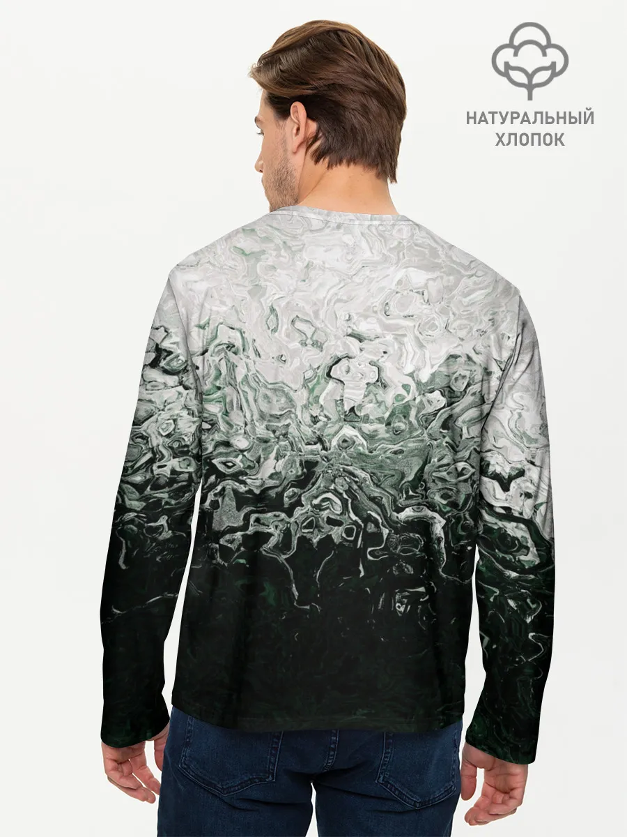 Мужской лонгслив базовый / Разводы жидкость абстракция
