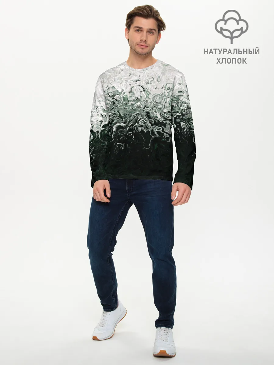Мужской лонгслив базовый / Разводы жидкость абстракция