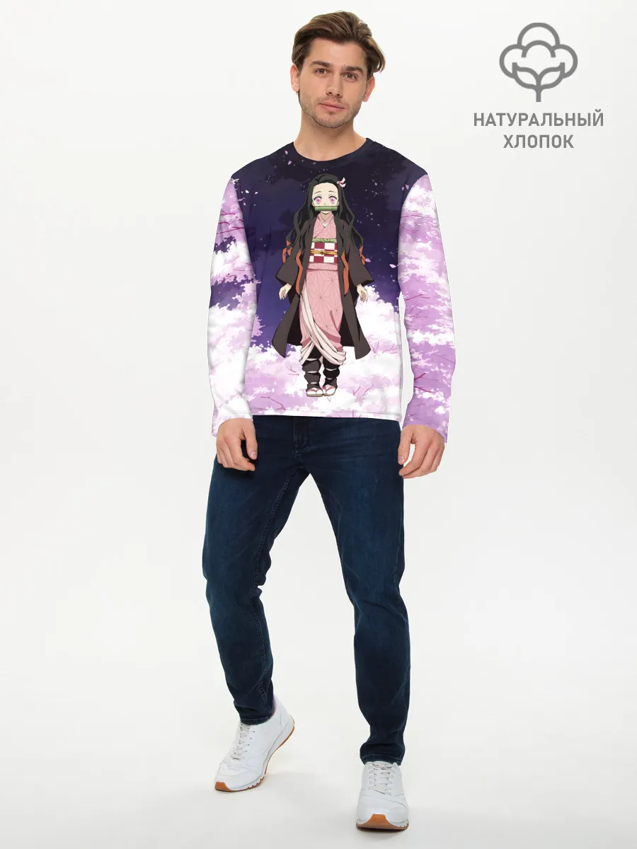 Мужской лонгслив базовый / Незуко