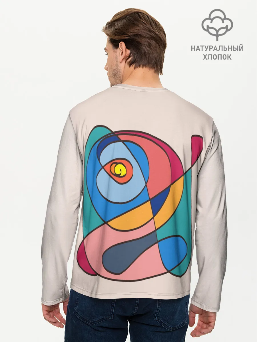 Мужской лонгслив базовый / Абстракция полет фантазии