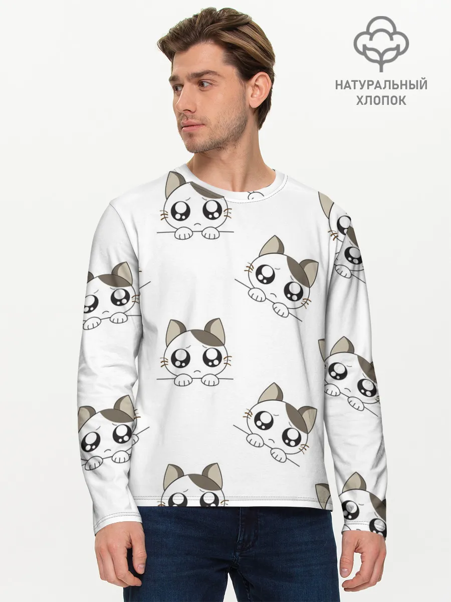 Мужской лонгслив базовый / Котята