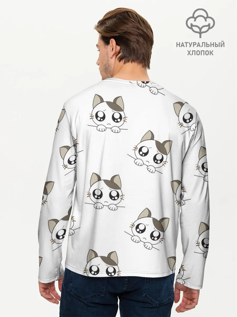 Мужской лонгслив базовый / Котята