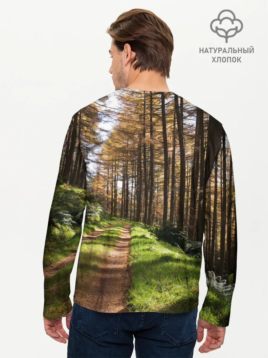 Мужской лонгслив базовый / Лес мой храм