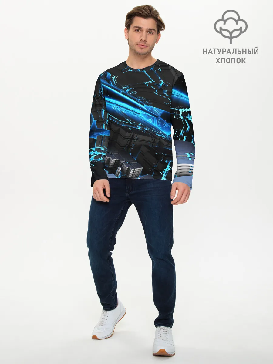 Мужской лонгслив базовый / DIGITAL ABSTRACT