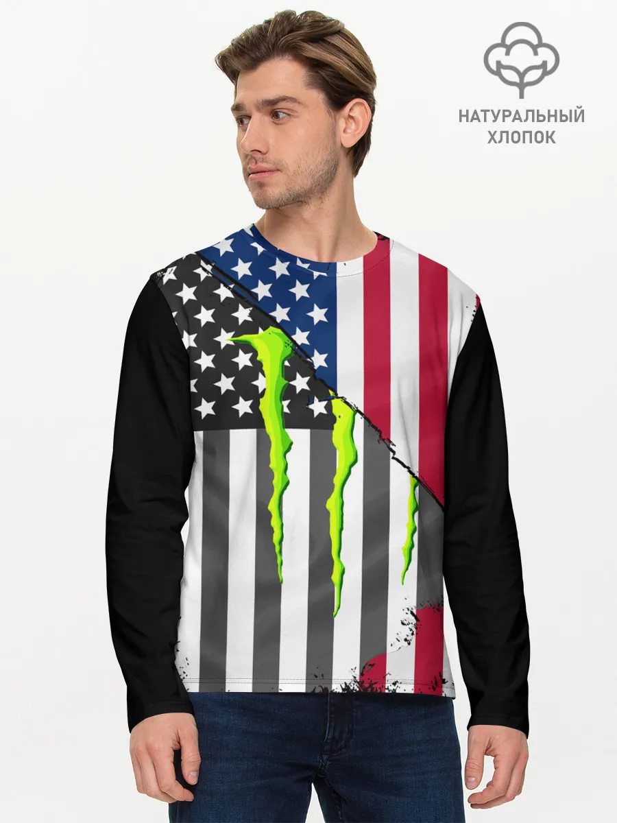 Мужской лонгслив базовый / MONSTER ENERGY