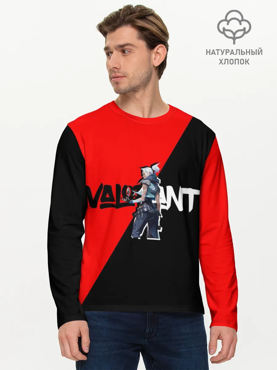 Мужской лонгслив базовый / Valorant Jett