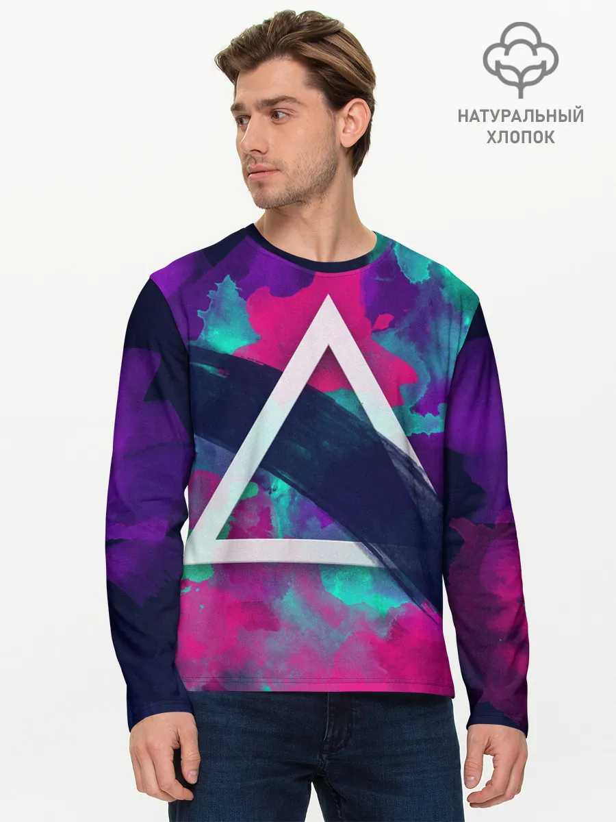 Мужской лонгслив базовый / Абстракция
