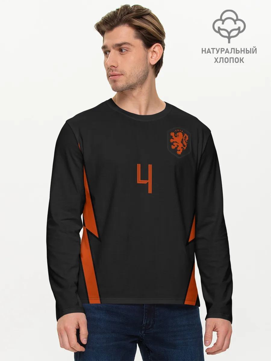 Мужской лонгслив базовый / Van Dijk away EURO 2020