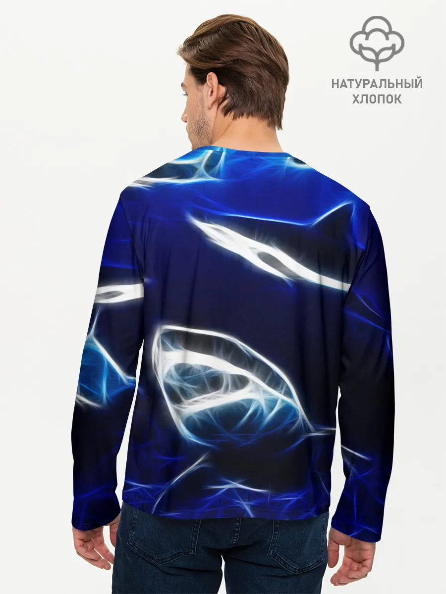 Мужской лонгслив базовый / ДЕЛЬФИН В МОРЕ.