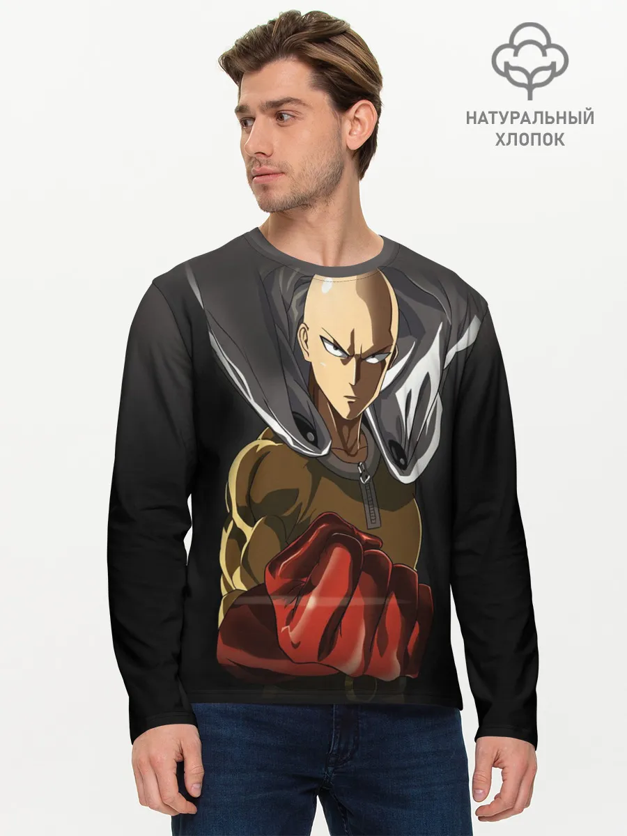 Мужской лонгслив базовый / ярость Сайтамы