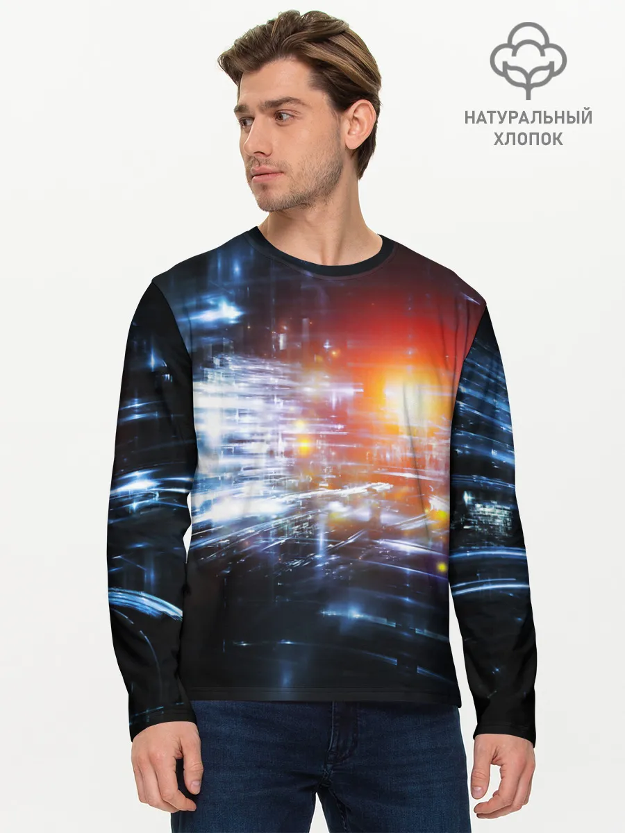 Мужской лонгслив базовый / DIGITAL ABSTRACTION