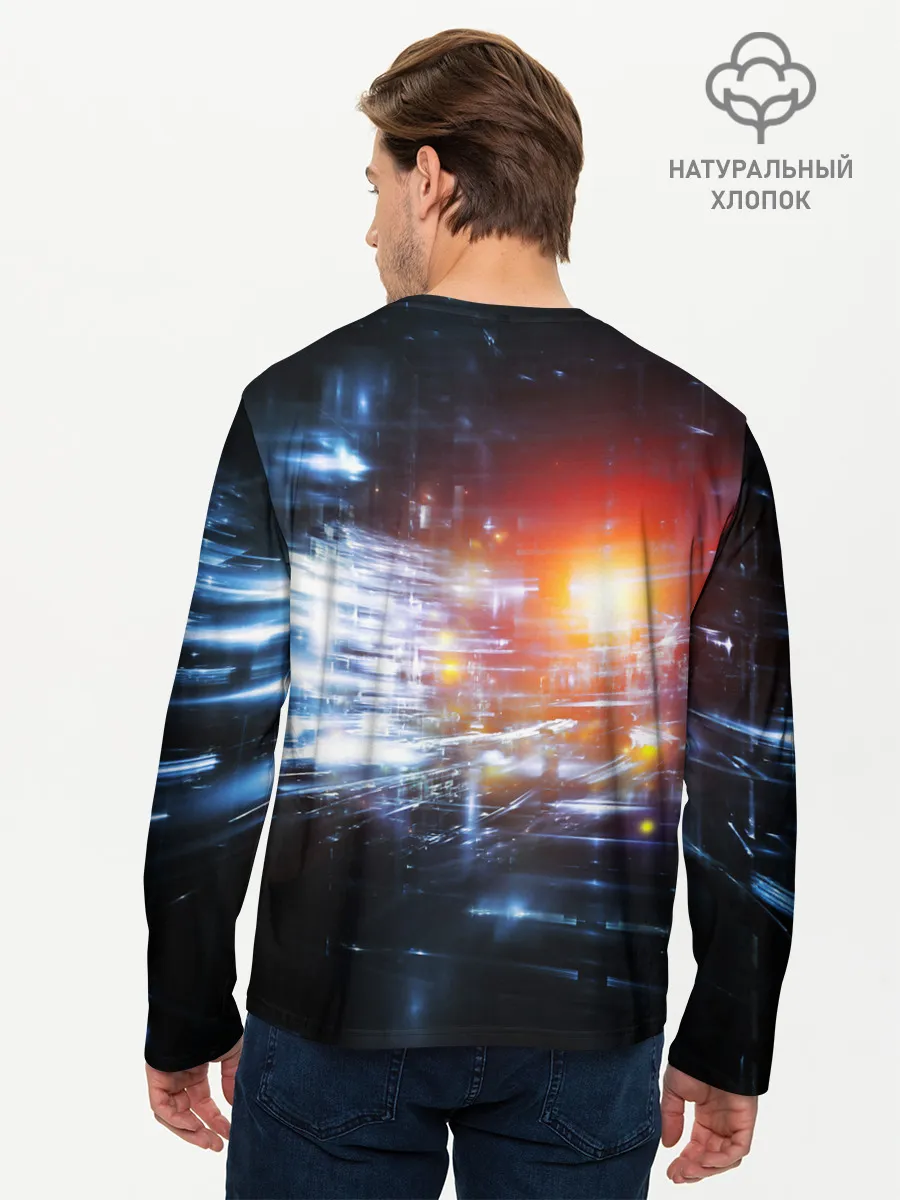 Мужской лонгслив базовый / DIGITAL ABSTRACTION