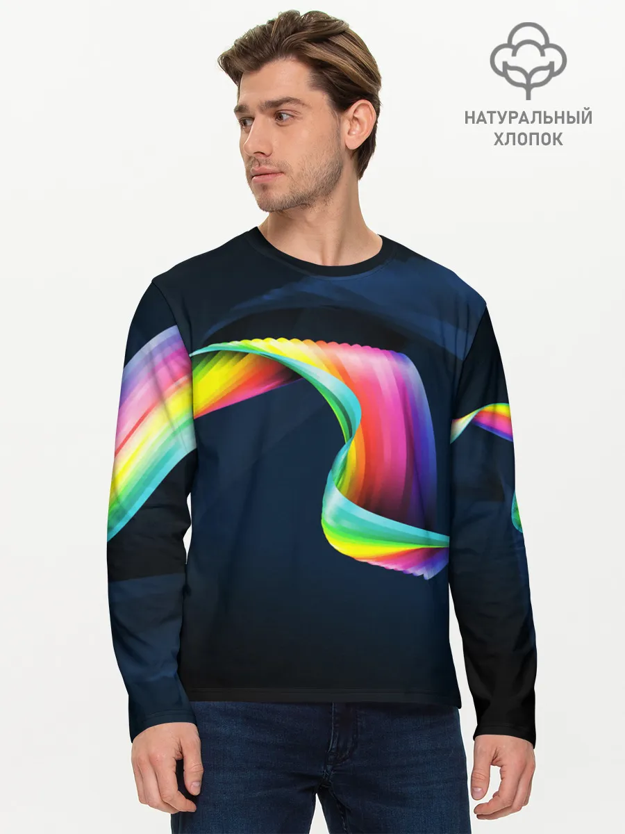 Мужской лонгслив базовый / OPTICAL ABSTRACT