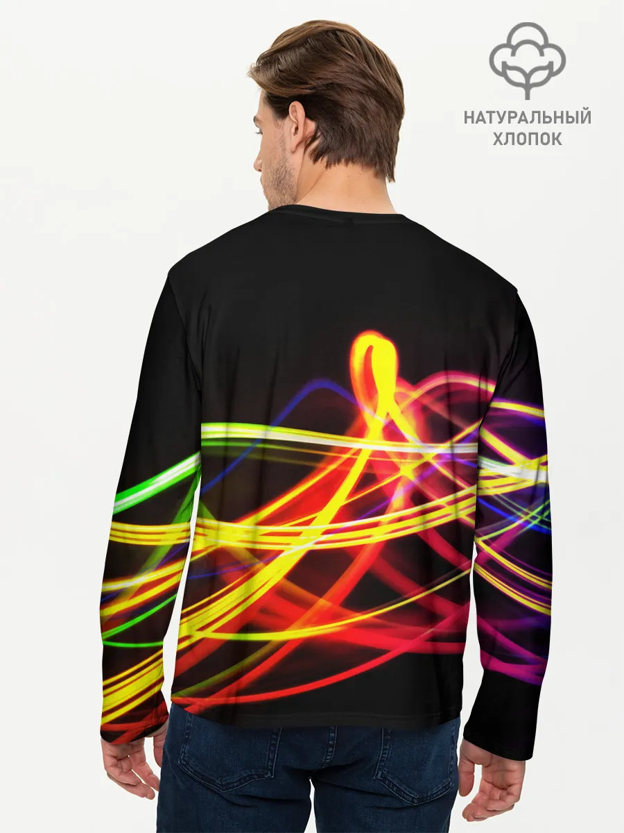 Мужской лонгслив базовый / АБСТРАКТНЫЕ ЛУЧИ