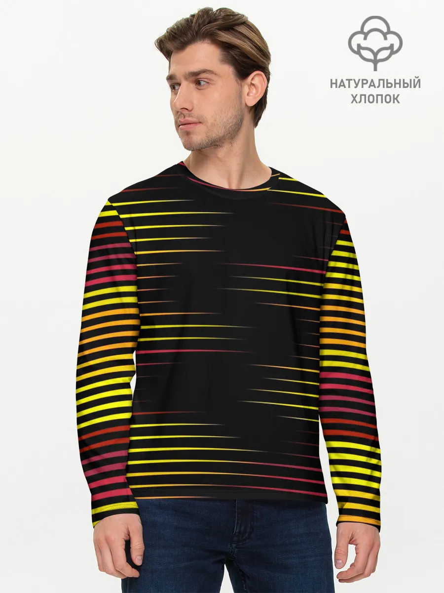 Мужской лонгслив базовый / HORIZONTAL GEOMETRY