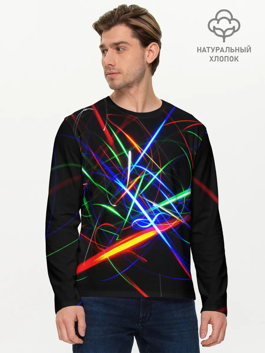 Мужской лонгслив базовый / ФРАКТАЛЬНЫЕ ИСКРЫ