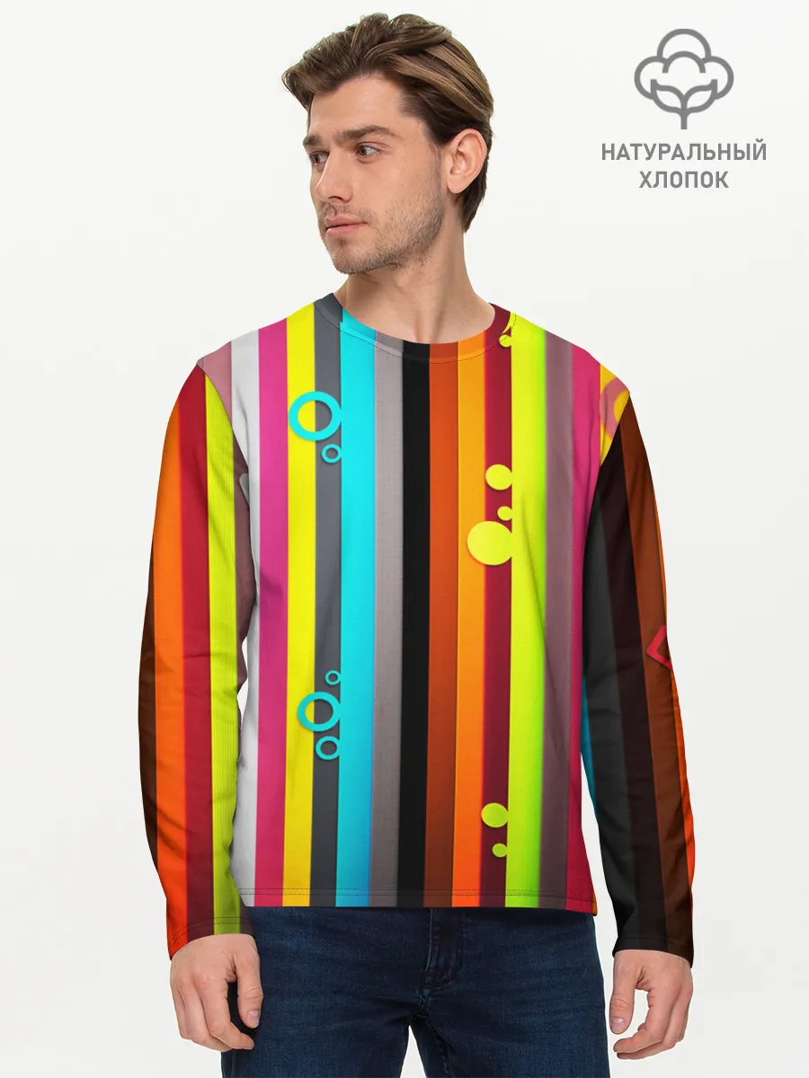 Мужской лонгслив базовый / РАДУЖНАЯ ГЕОМЕТРИЯ