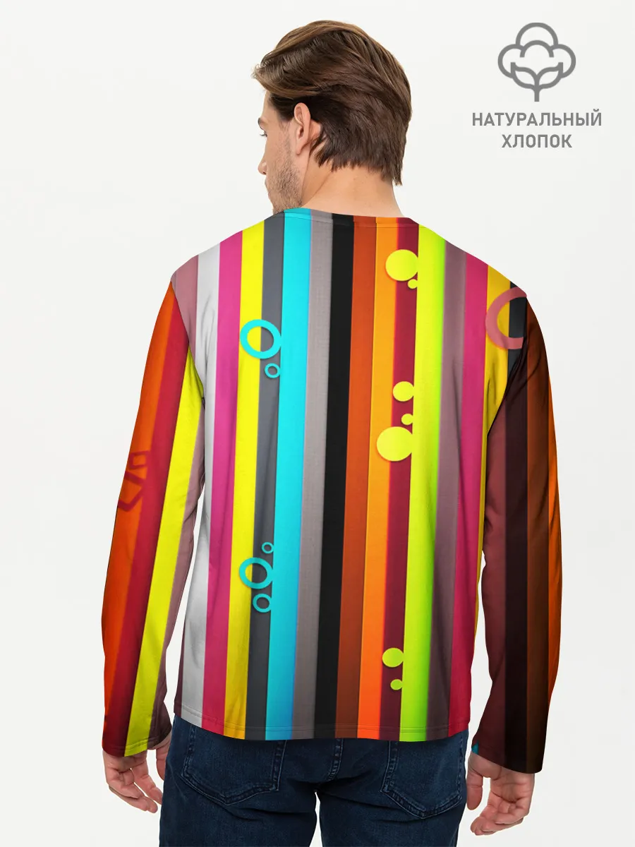 Мужской лонгслив базовый / РАДУЖНАЯ ГЕОМЕТРИЯ