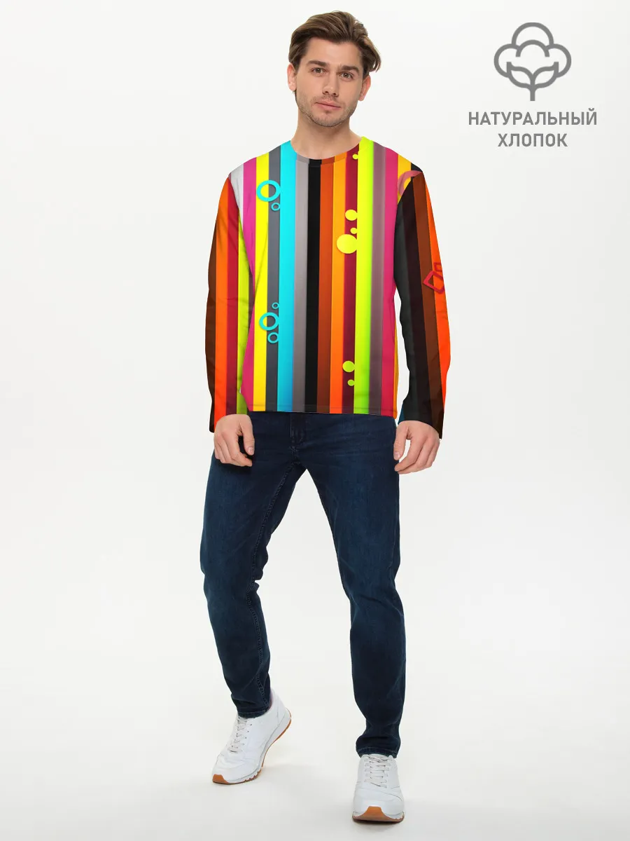 Мужской лонгслив базовый / РАДУЖНАЯ ГЕОМЕТРИЯ