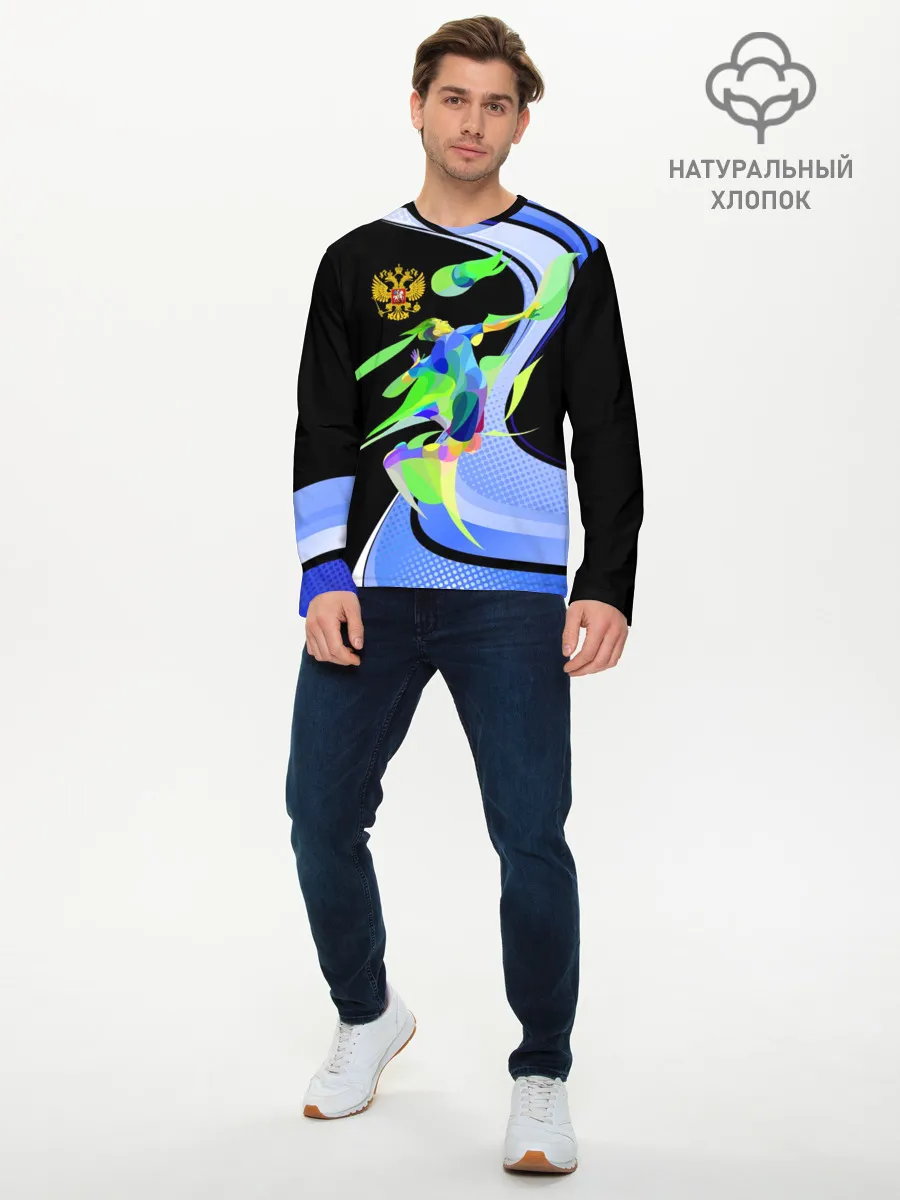 Мужской лонгслив базовый / Волейбол | Россия