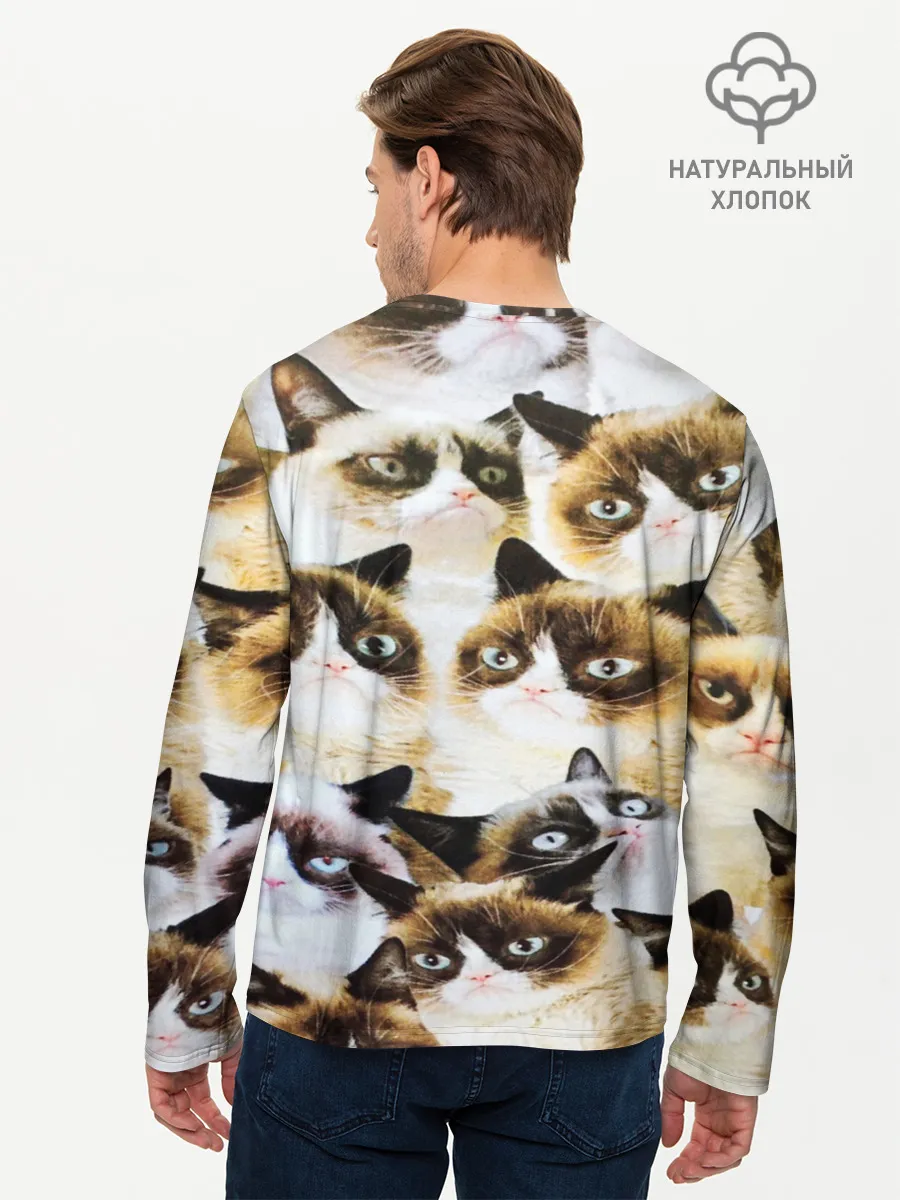 Мужской лонгслив базовый / КОТ МЕМ