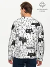 Мужской лонгслив базовый / КОТЫ WHITE