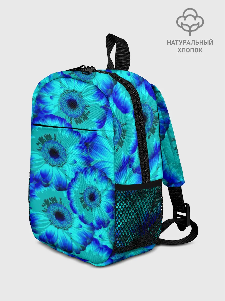 Рюкзак детский / Голубые хризантемы