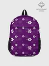Рюкзак детский / узор цветы на фиолетовом фоне