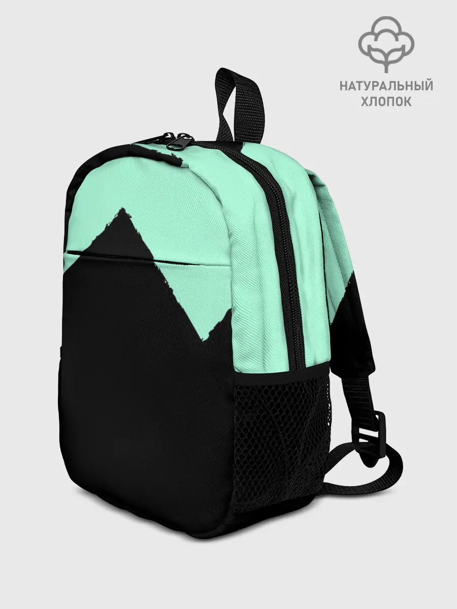 Рюкзак детский / неровные зубья черный мятный