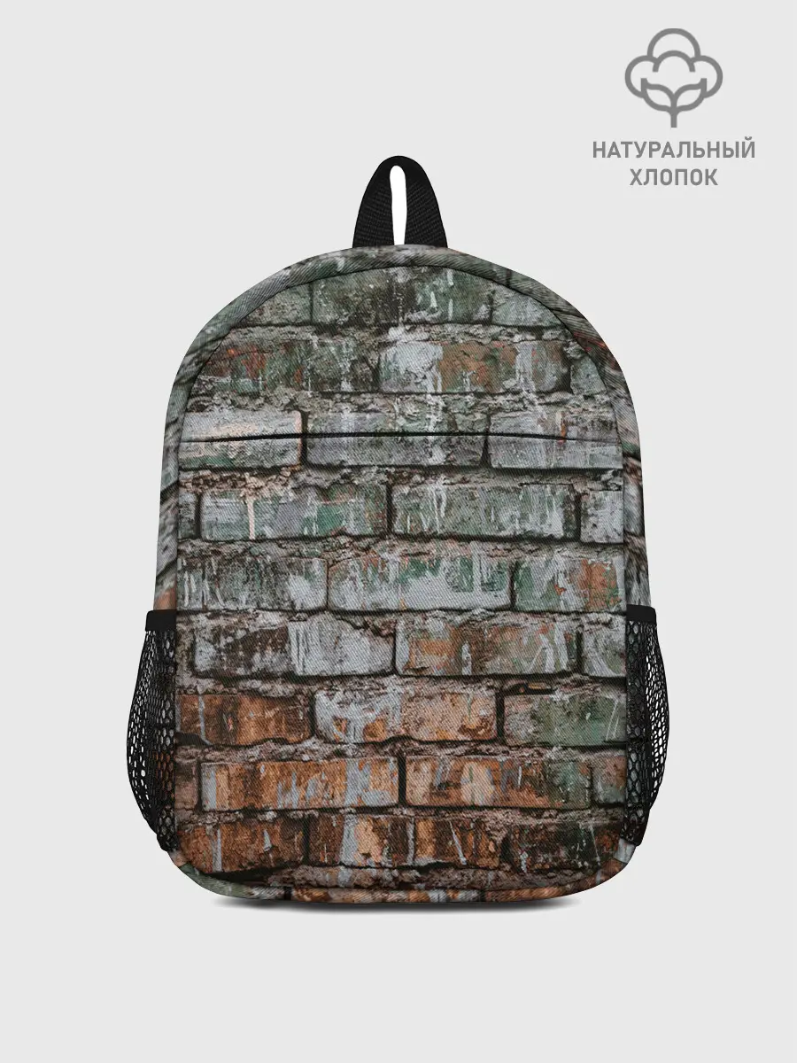 Рюкзак детский / кирпичная стена потеки краска