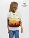 Рюкзак детский / Горы закат пейзаж лиса арт