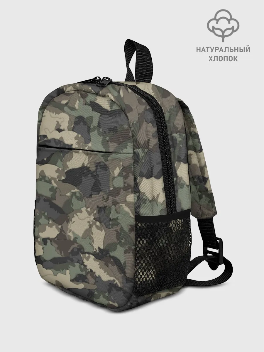 Рюкзак детский / Камуфляж с толстыми котами