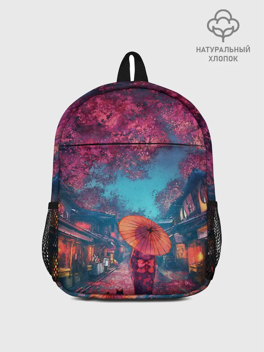 Рюкзак детский / Фестиваль сакуры кот и гейша