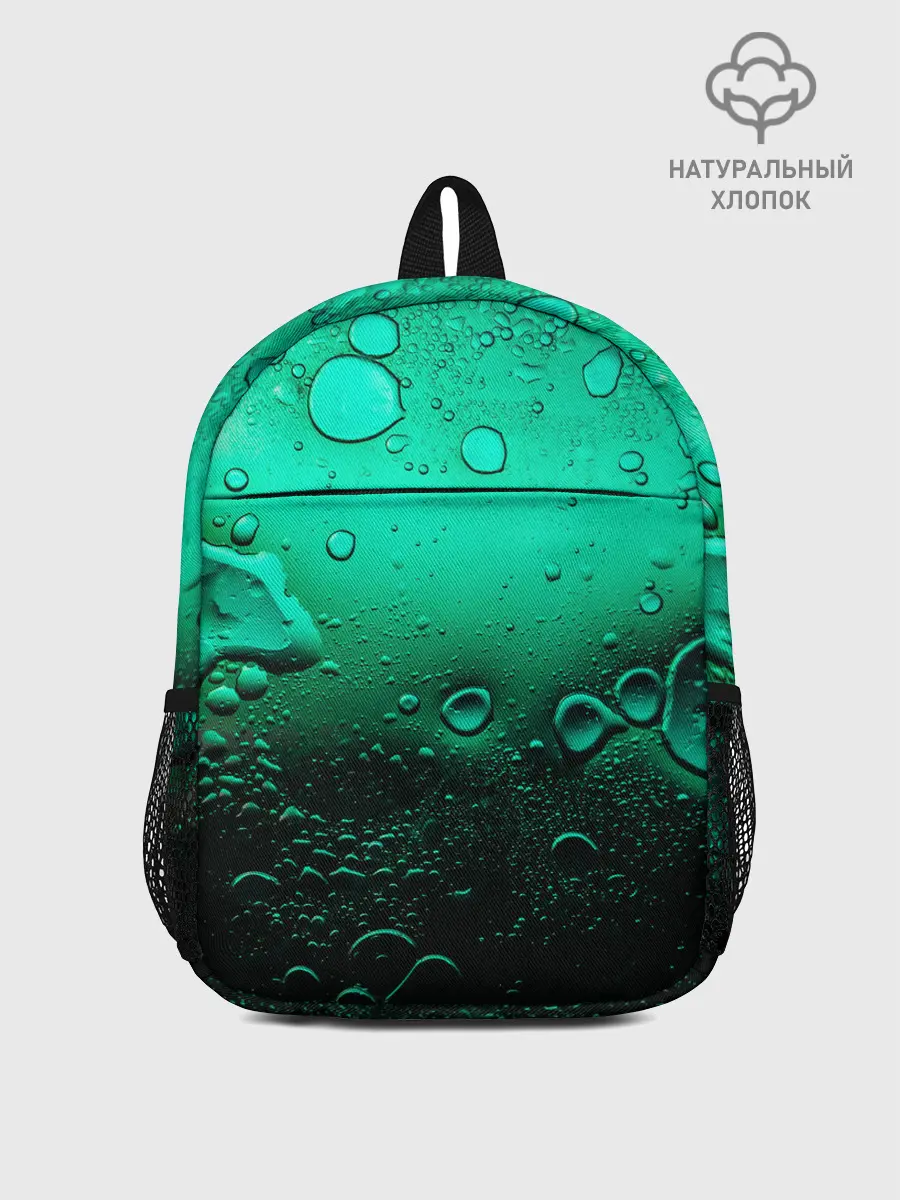 Рюкзак детский / Зеленые капли клетки