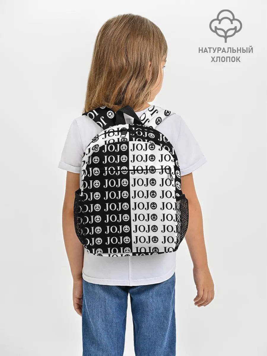 Рюкзак детский / Логотип джо джо паттерн черно-белый
