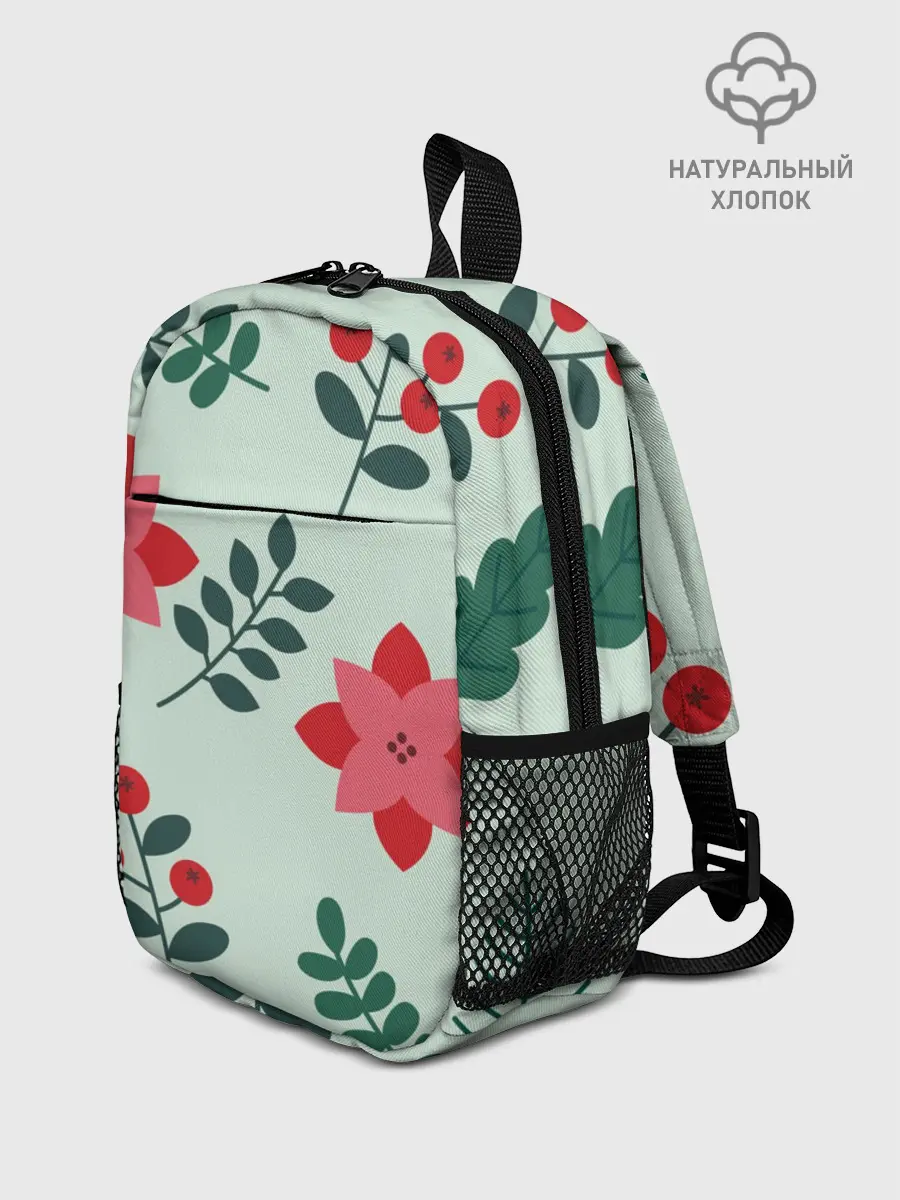 Рюкзак детский / цветы, ягоды, листья