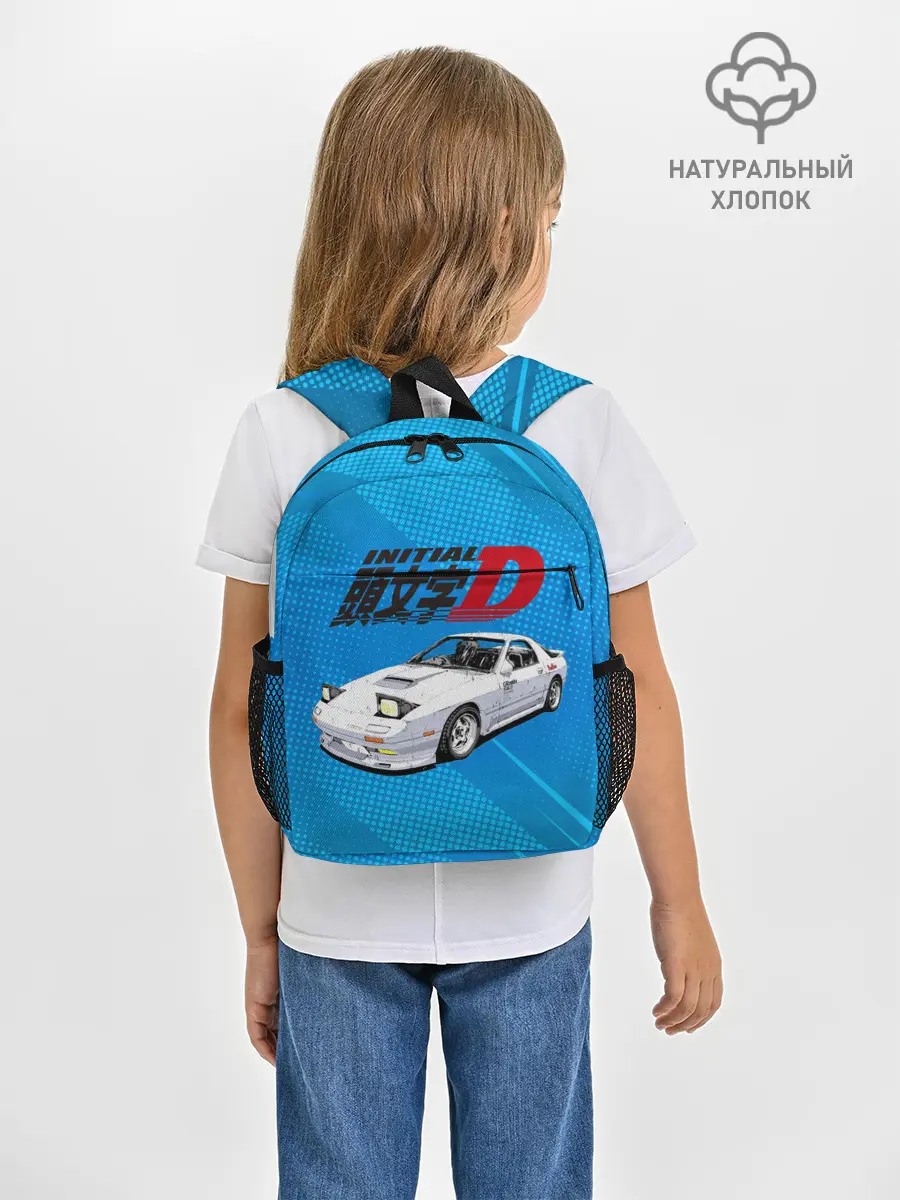 Рюкзак детский / Initial D машина на голубом фоне