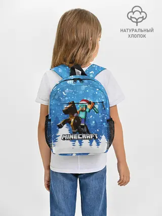 Рюкзак детский / Новогодний Манкрафт на коне