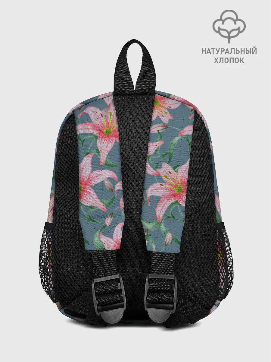 Рюкзак детский / Лилии на сером фоне
