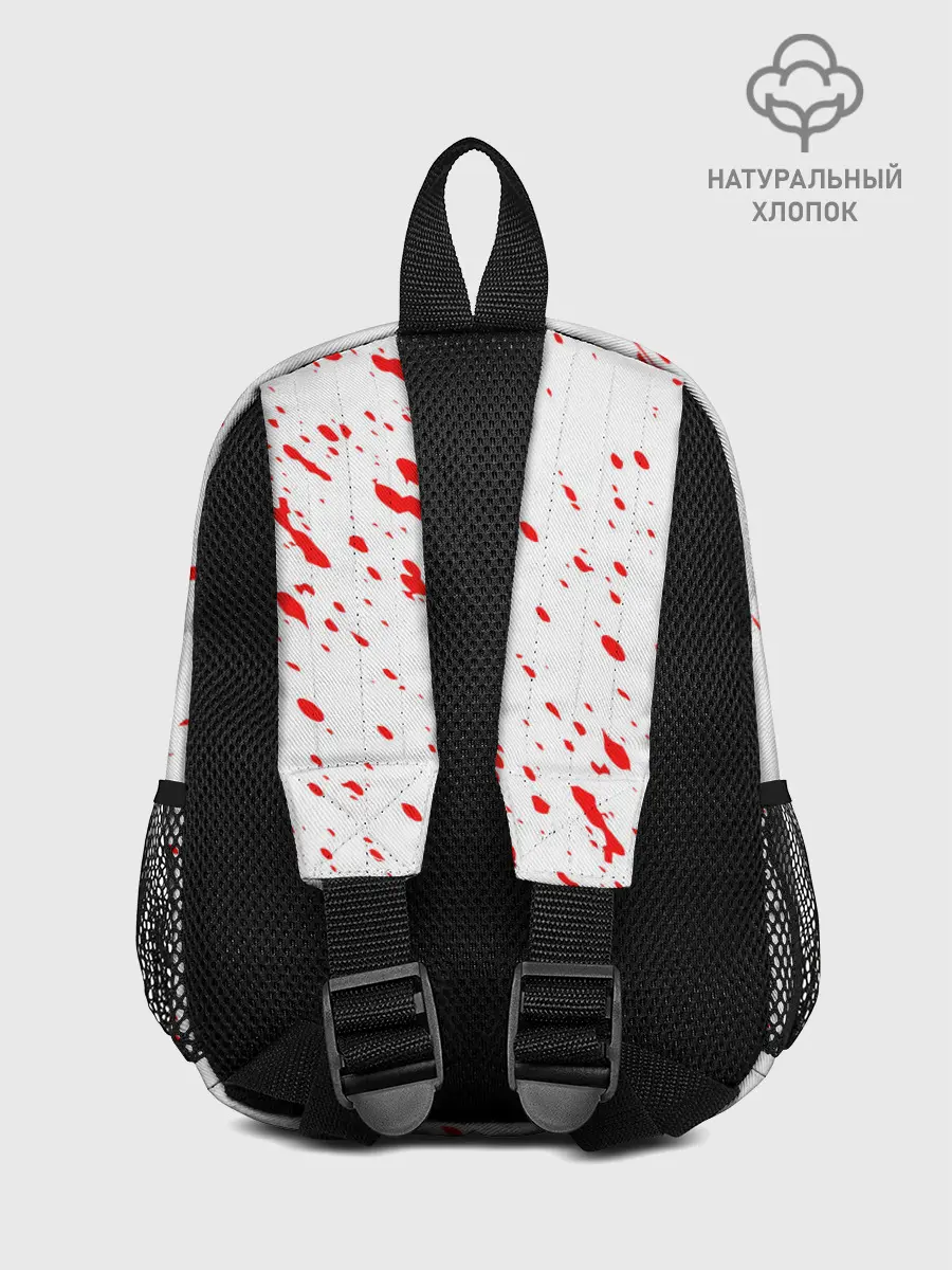 Рюкзак детский / Логотип черный клевер с голубыми брызгами