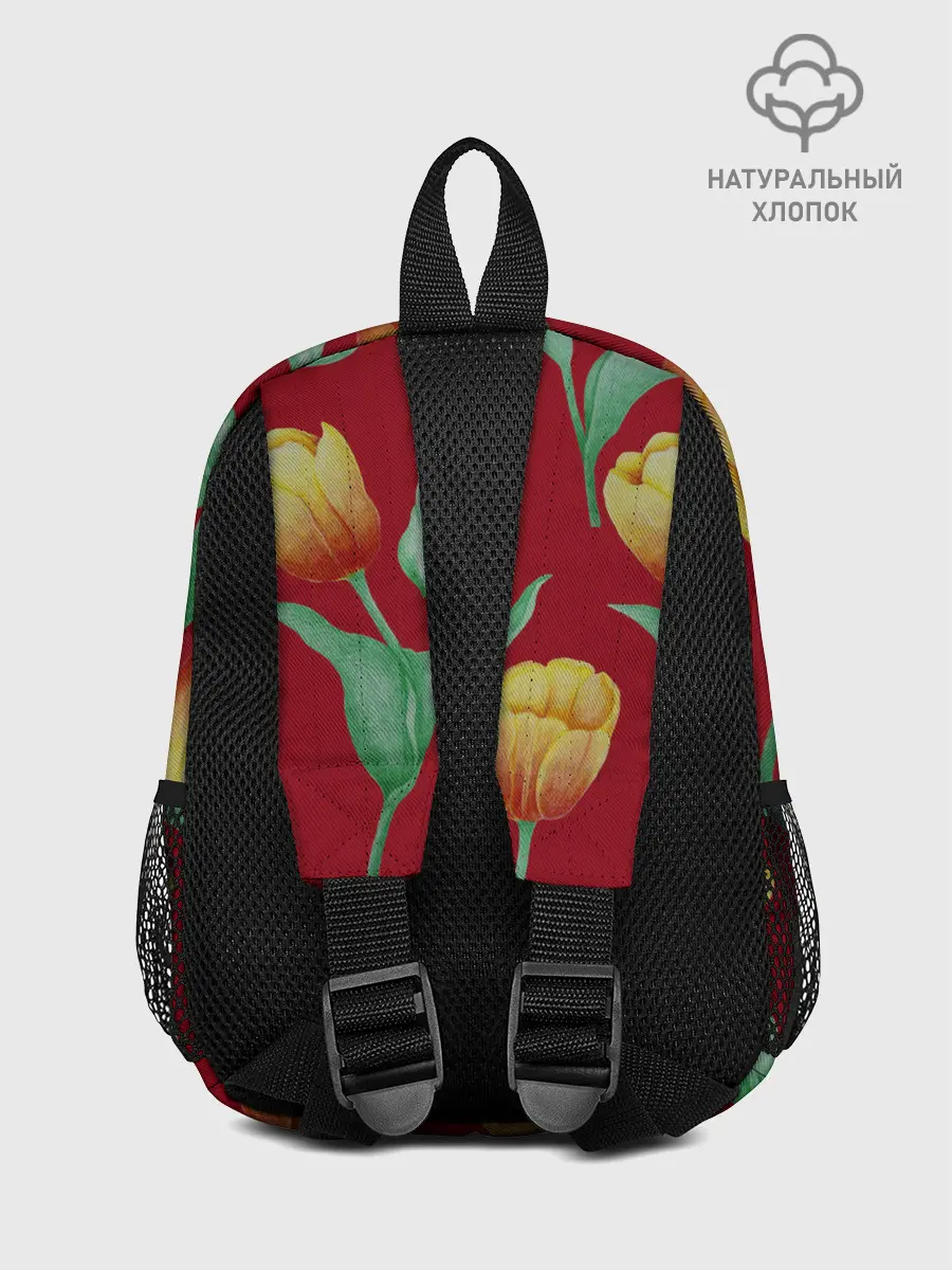 Рюкзак детский / Тюльпаны на красном фоне