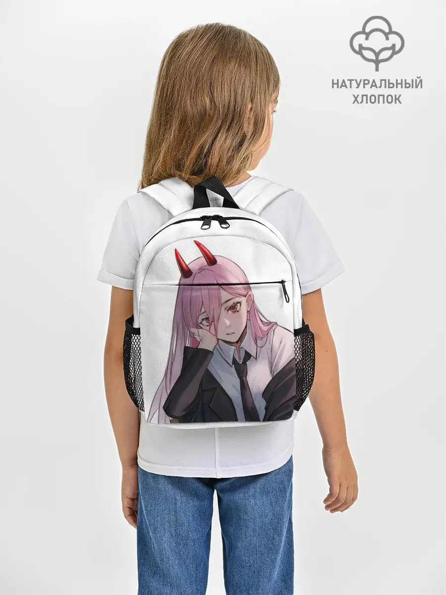 Рюкзак детский / Пауэр скучает на белом фоне