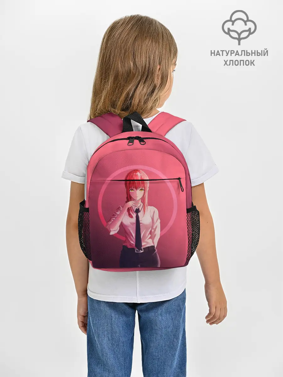 Рюкзак детский / Макима на красном фоне