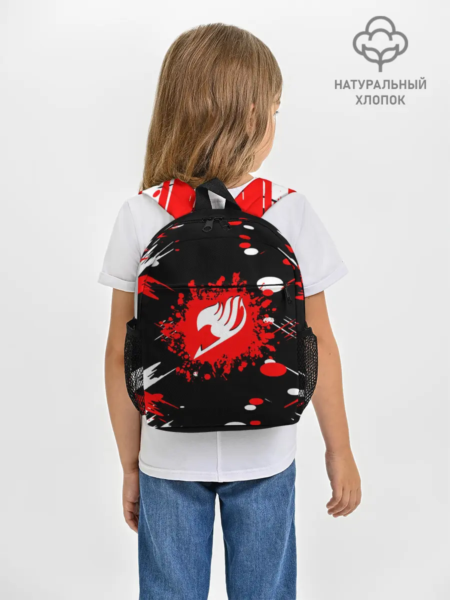 Рюкзак детский / Хвост Феи красно-черная геометрия