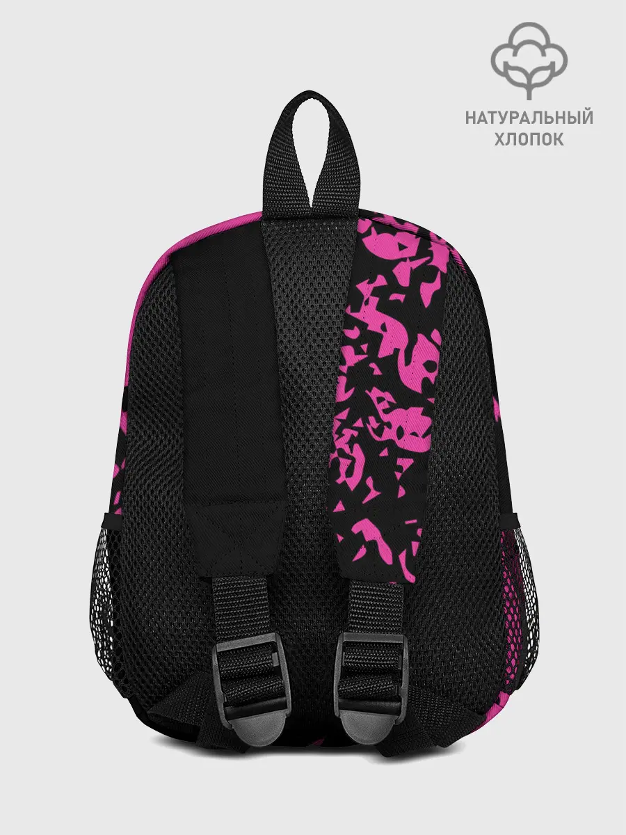Рюкзак детский / Love anime розовые кляксы на черном