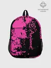 Рюкзак детский / Love anime розовые кляксы на черном