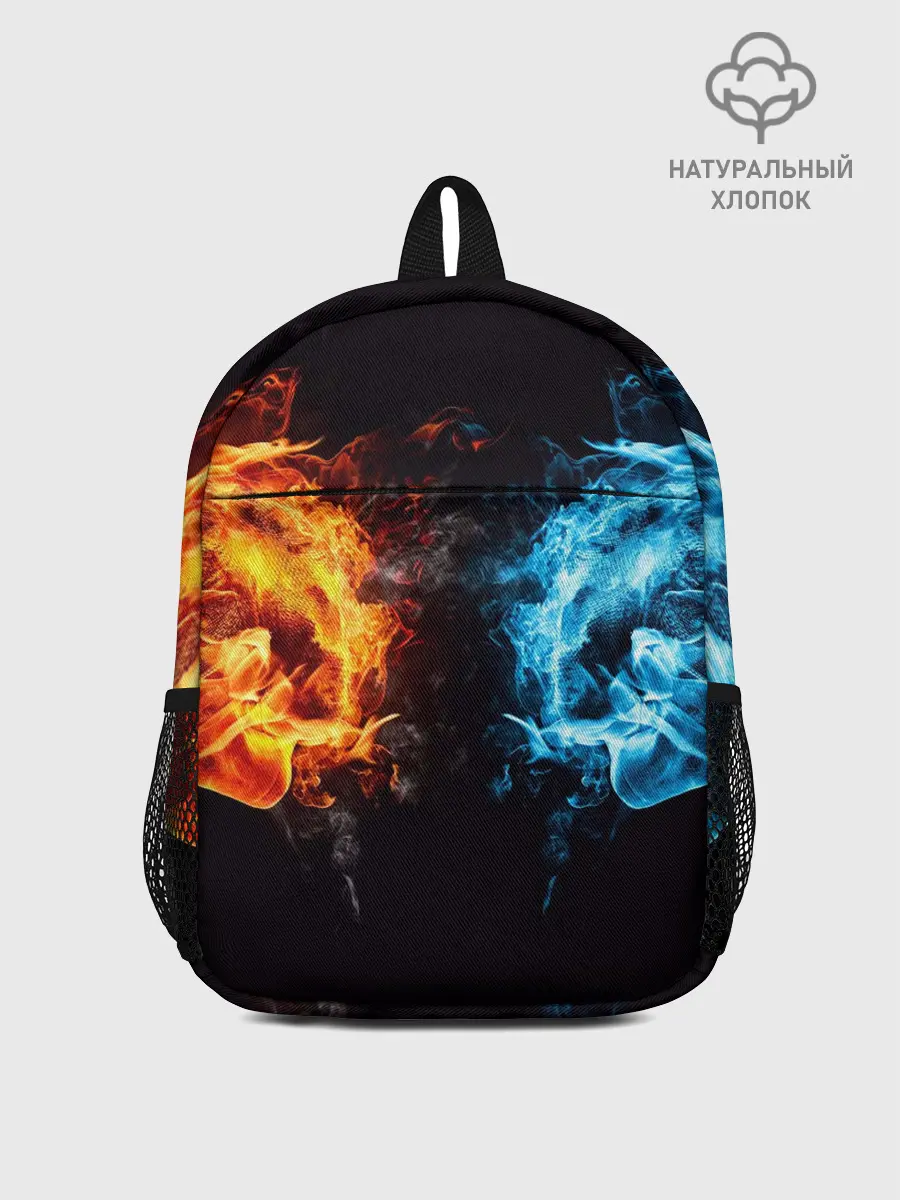 Рюкзак детский / Абстракция,Инь-Ян,Огонь,Вода