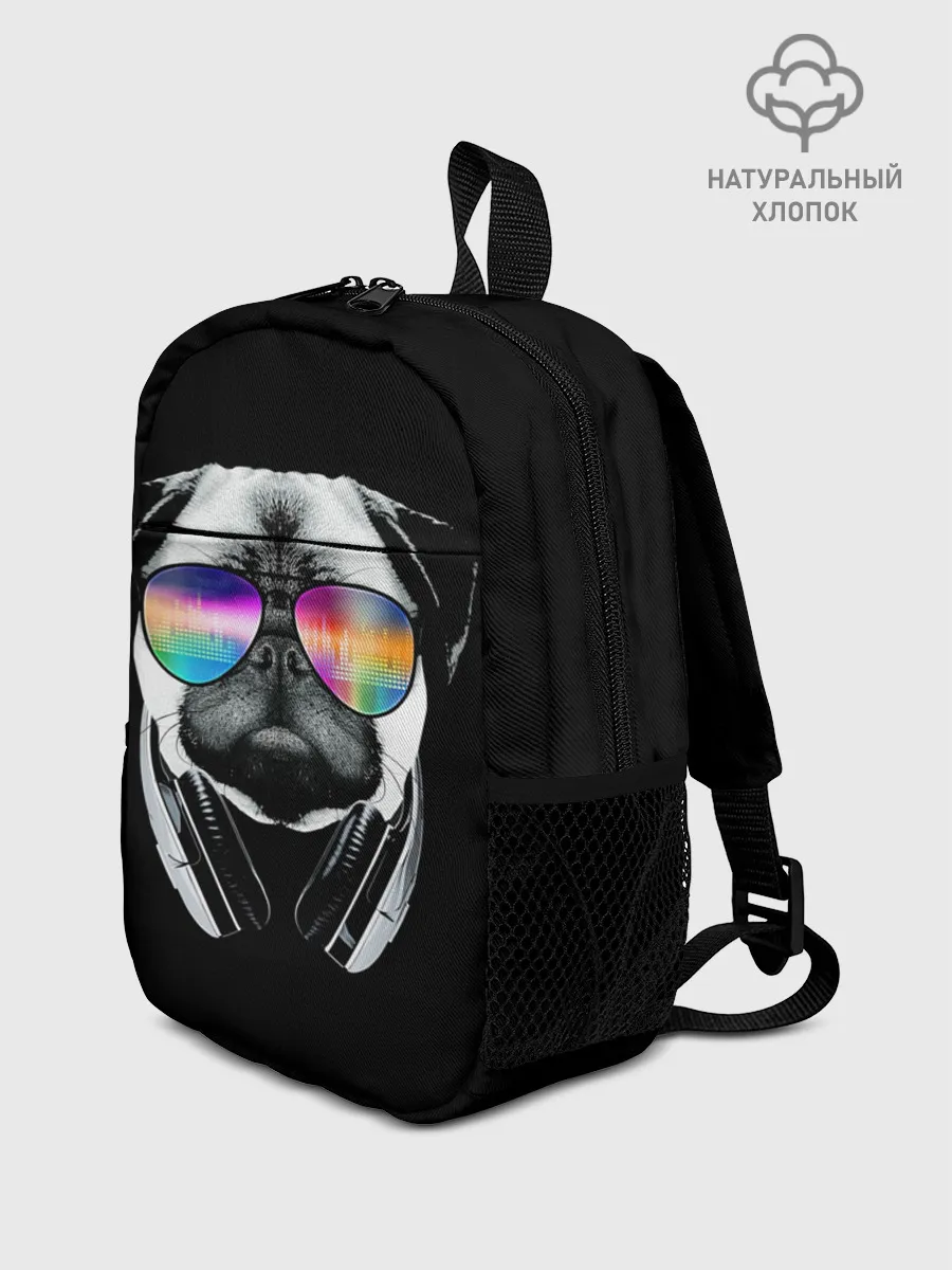 Рюкзак детский / Мопс в наушниках